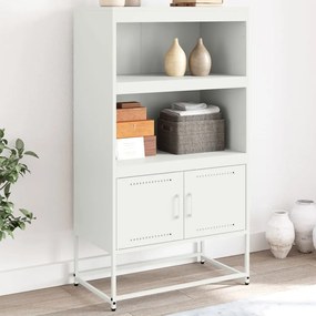 vidaXL Aparador alto 68,5x38,5x123,5 cm aço branco