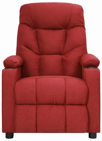 Poltrona elevatória de massagens tecido vermelho tinto