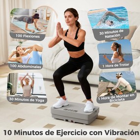 Plataforma vibratória com sensor de gravidade, ecrã LED, comando à distância e velocidades ajustáveis para um treino completo - cinzenta