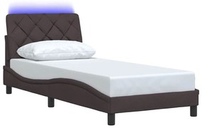 Estrutura de cama com LED sem colchão 90x200 cm tecido
