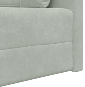 Sofá Cama de Chão 2-em-1 Cinza Claro 213x144x60 cm Veludo