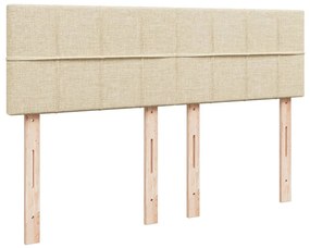 Cama com molas/colchão 140x200 cm tecido cor creme