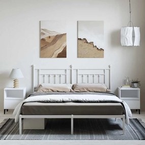 Estrutura de cama com cabeceira 183x213 cm metal branco