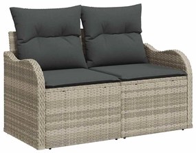 Conjunto de Sofá de Jardim vidaXL de 11 Peças com Almofadas Cinza Rattan de Polietileno