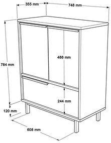 Armário de Cozinha ON8A – Nogueira – 74,8 cm x 90,4 cm x 35,5 cm