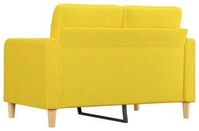 Sofá de 2 lugares 120 cm tecido amarelo-claro