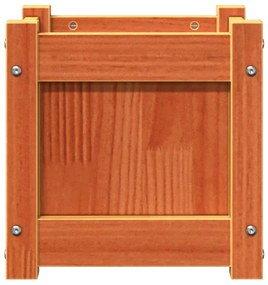 Vaso/floreira de jardim 31x31x31 cm pinho maciço castanho cera