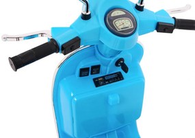 Vespa elétrica para Crianças 12V Scooter, Rodas	Espuma EVA assento couro ecológico Azul