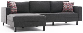 Sofá de Canto Kale – Antracite – 258 x 83 x 181 cm