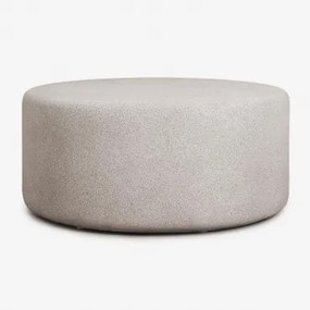Mesa De Centro Redonda Ø90 Cm Em Cimento Elyndra Cinza Pedra Claro - Sklum