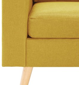 Poltrona em tecido amarelo