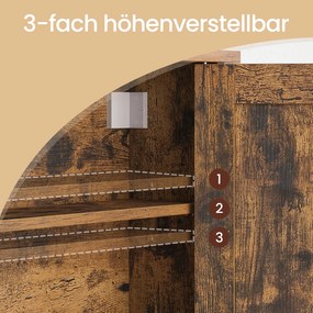 Armário de parede na casa de banho 60 x 16 x 60 cm (C x L x A) castanho vintage-preto