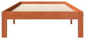 Cama sem colchão 90x200 cm pinho maciço castanho-mel