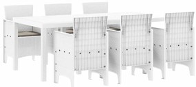 Conjunto de Jantar para Jardim 7 pcs Branco 200 x 100 x 73 cm