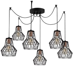 Chandelier Tortum – Preto – 140 cm