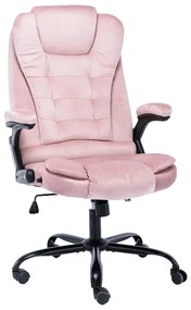 Cadeira de escritório veludo rosa