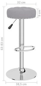 Bancos de bar 2 pcs tecido cinzento