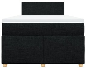 Cama boxspring com colchão 120x190 cm tecido preto