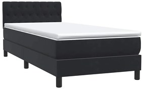 Cama com molas/colchão 80x220 cm veludo preto