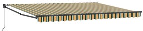 Toldo Retrátil Manual Verde e Amarelo 450 x 300 cm