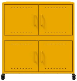 Aparador 68x39x72 cm aço amarelo mostarda