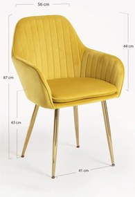 Pack 2 Cadeiras Chic Golden - Amarelo