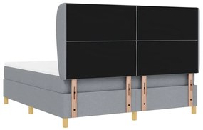 Cama Box Spring com Colchão vidaXL Cinza Claro 180x200 cm Tecido