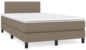 Cama box spring colchão/LED 120x190cm tecido cinza-acastanhado