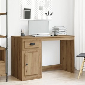 Mesa vidaXL com Armazenamento Carvalho Artesanal 50x115x75 cm em Madei