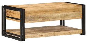 Mesa de centro 90x50x38 cm madeira de mangueira áspera maciça