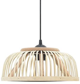 vidaXL Candeeiro suspenso semicircular 40 W 34x14,5 cm E27 bambu