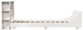 Cama sem colchão 100x200 cm madeira de pinho maciça branco