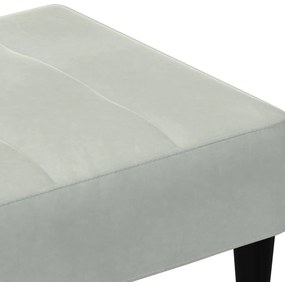 Apoio de pés 77x55x31 cm veludo cinzento-claro
