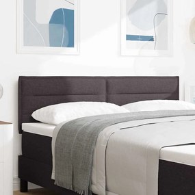 vidaXL Cabeceira LED com cabeceira Marrom Escuro 160 cm Poliéster