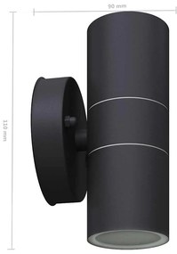 Candeeiros LED parede iluminação sup/inf exterior 2 pcs