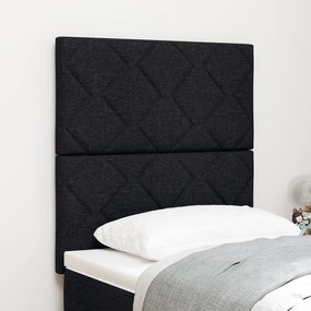 Cabeceira LED vidaXL Design de Blocos de Diamante Preto 80 cm Tecido