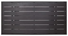 Mesa de jardim 120x70x66 cm vime PE preto