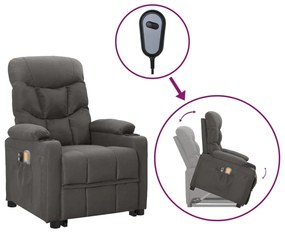 vidaXL Poltrona de massagens tecido cinzento-escuro