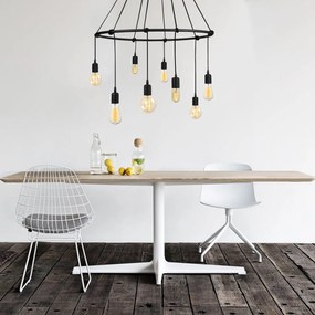 Candeeiro Salkim – Preto – Diâmetro 80 cm, Altura Ajustável até 180 cm