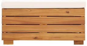 8 pcs conjunto lounge jardim c/ almofadões acácia branco nata