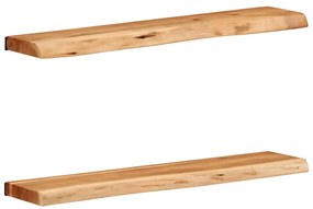 vidaXL Prateleiras parede 2 pcs 80x20x3,5 cm madeira de acácia maciça