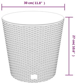 Vaso com interior removível 15 / 15,3 L vime PP branco