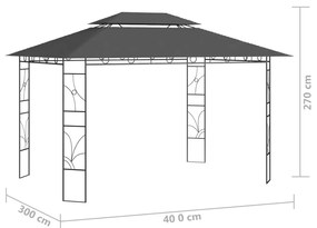 Gazebo 4x3x2,7 m 160 g/m² antracite