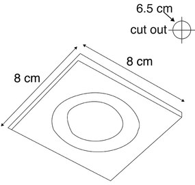 LED Foco embutido inteligente preto quadrado IP44 incl. Wifi GU10 - Xena Moderno