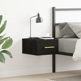 Criado-mudo Wall-Mounted Carvalho Preto 35x35x20 cm
