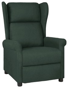 Poltrona reclinável tecido verde-escuro