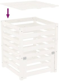 Caixote de compostagem 63,5x63,5x77,5cm pinho maciço branco