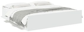 vidaXL Estrutura de cama c/ gavetas 180x200cm derivados madeira branco