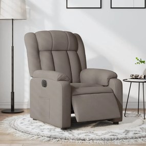 vidaXL Poltrona elétrica reclinável tecido cinzento-acastanhado