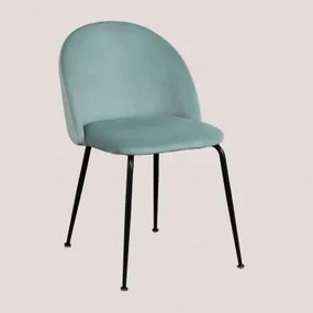 Cadeira de Jantar em Veludo Kana Design Verde Abeto & Preto - Sklum